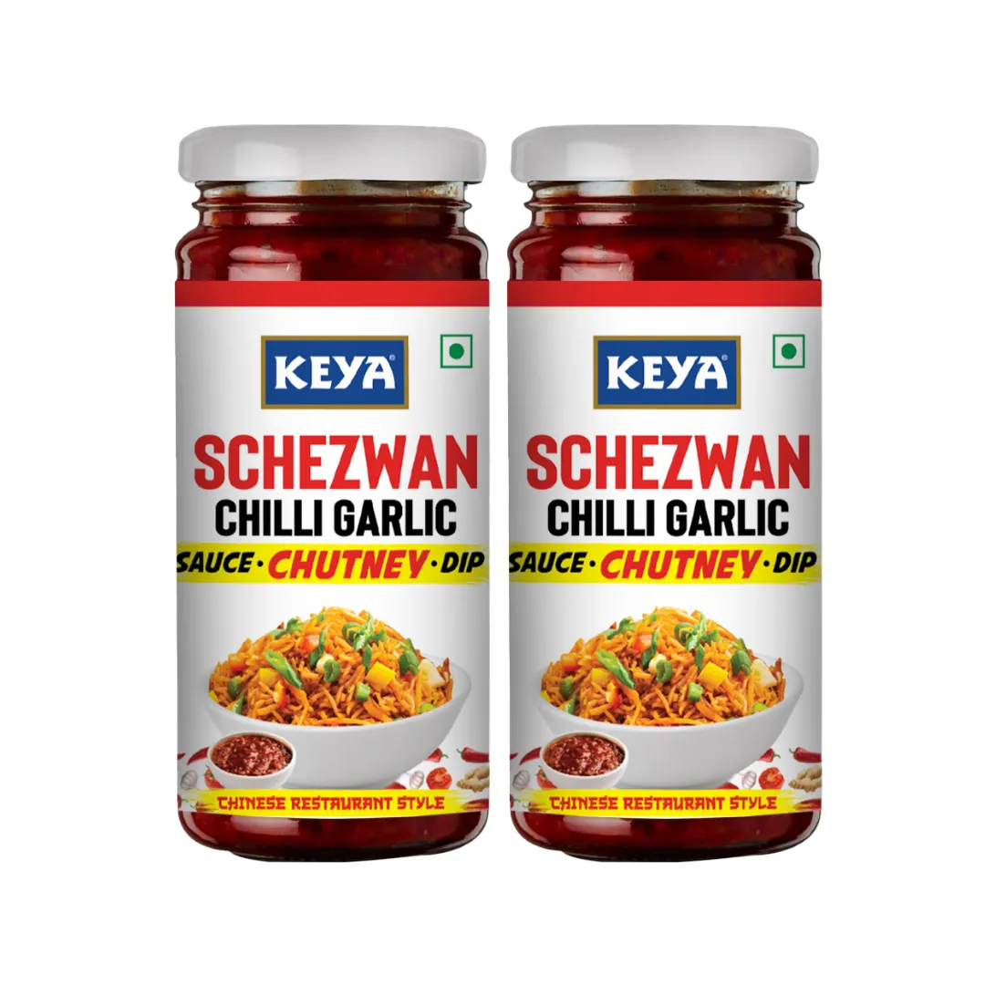 Keya Schezwan Chilli Garlic Chutney -250 gm Each (Pack of 2)
