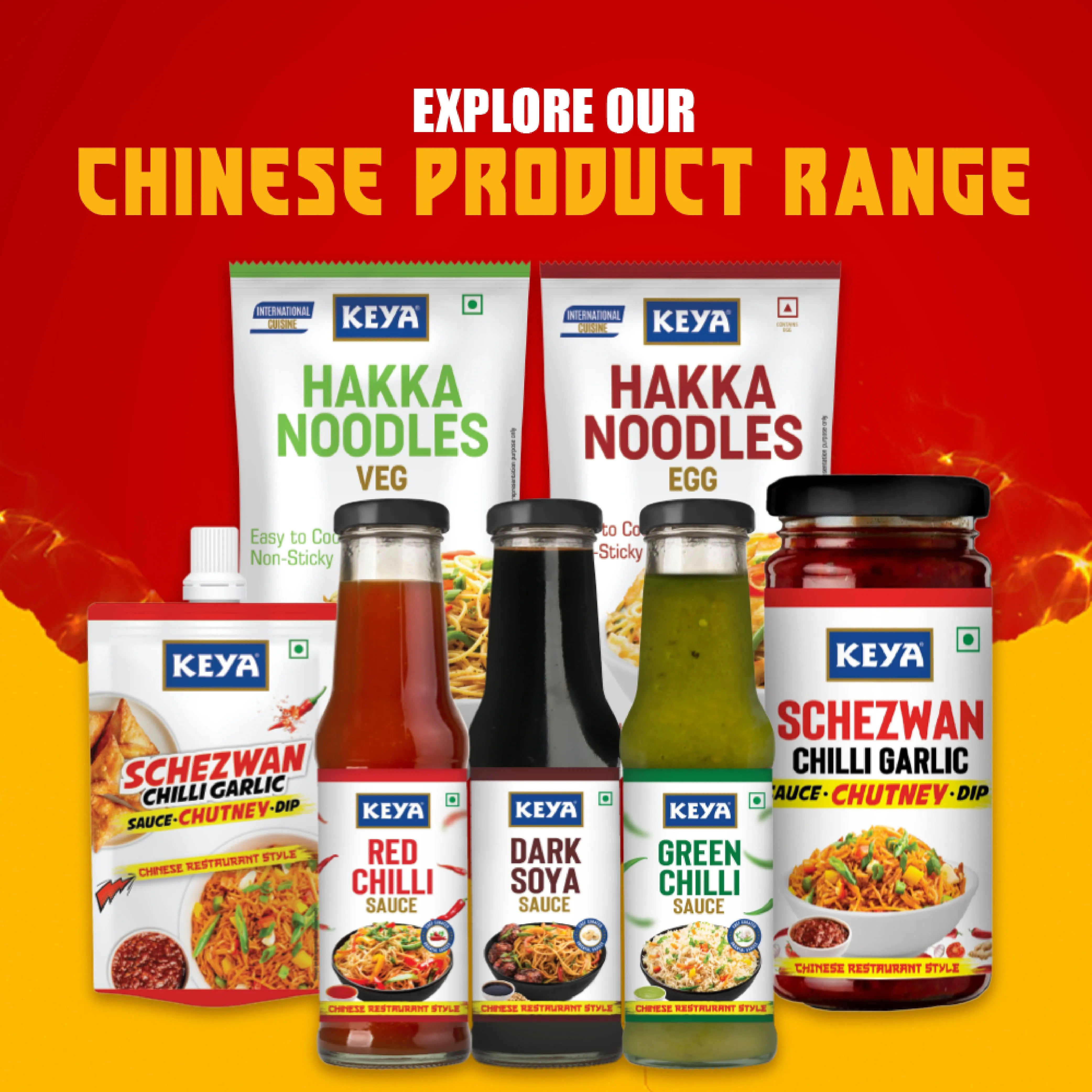 Keya Schezwan Chilli Garlic Chutney -250 gm Each (Pack of 2)