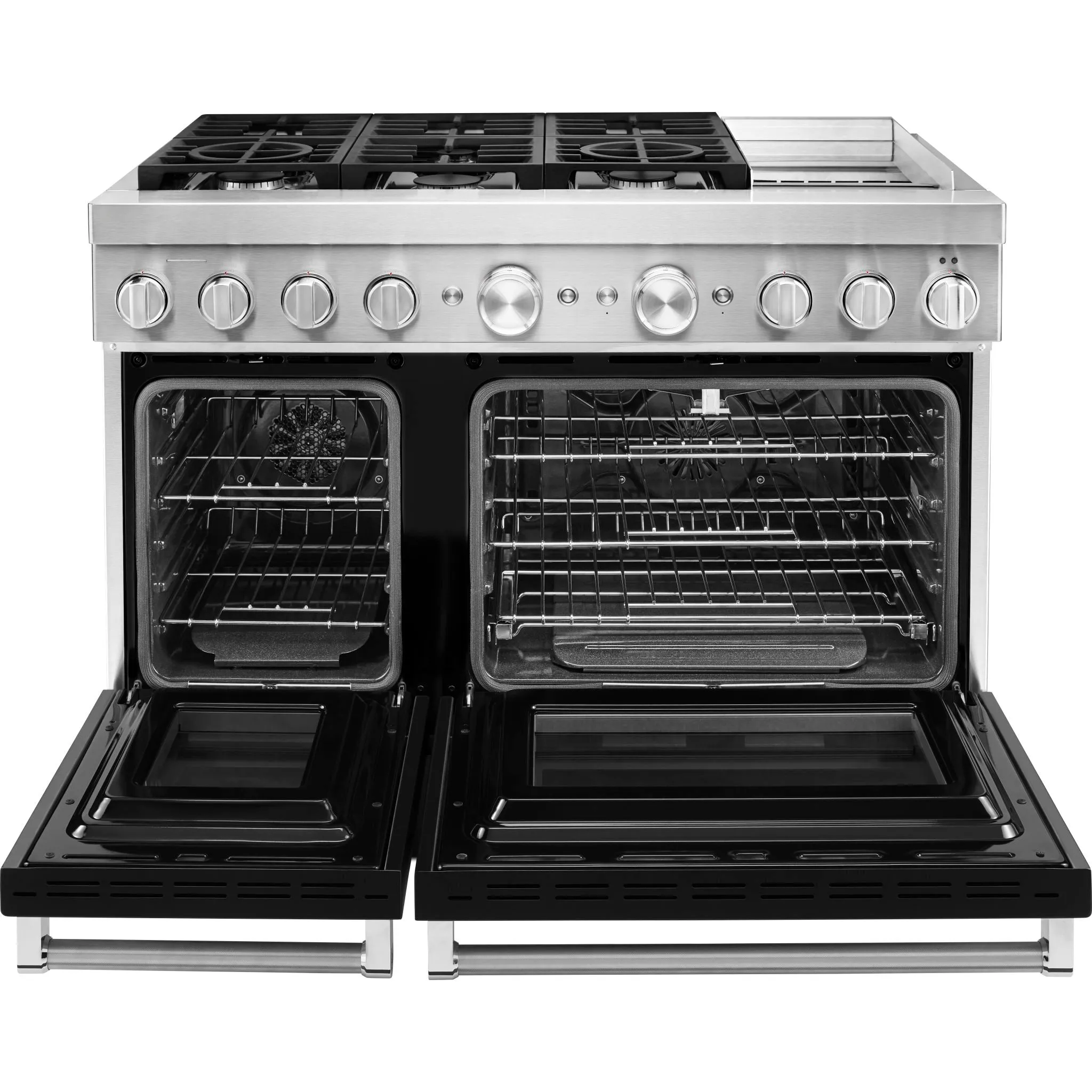 KitchenAid  48'' Smart Commercial-Style Dual Fuel Range with Griddle (KFDC558JBK)