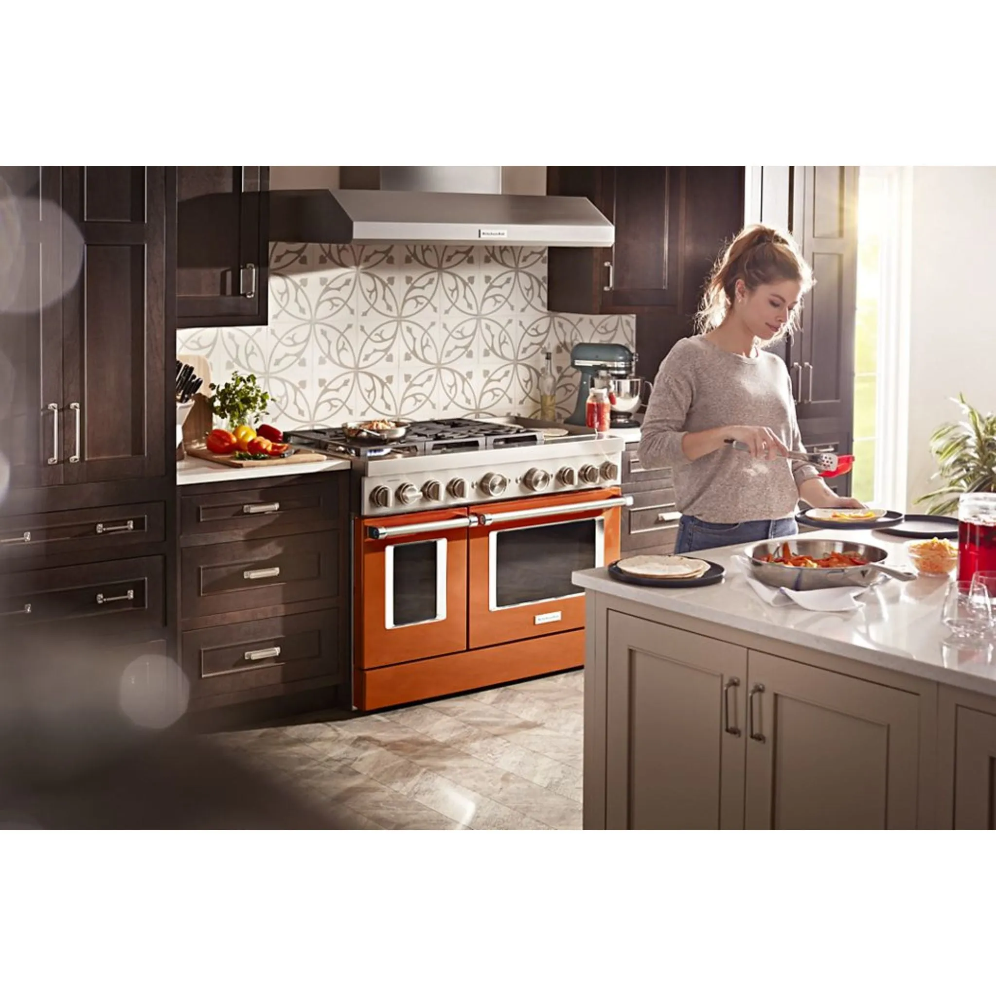 KitchenAid  48'' Smart Commercial-Style Dual Fuel Range with Griddle (KFDC558JBK)