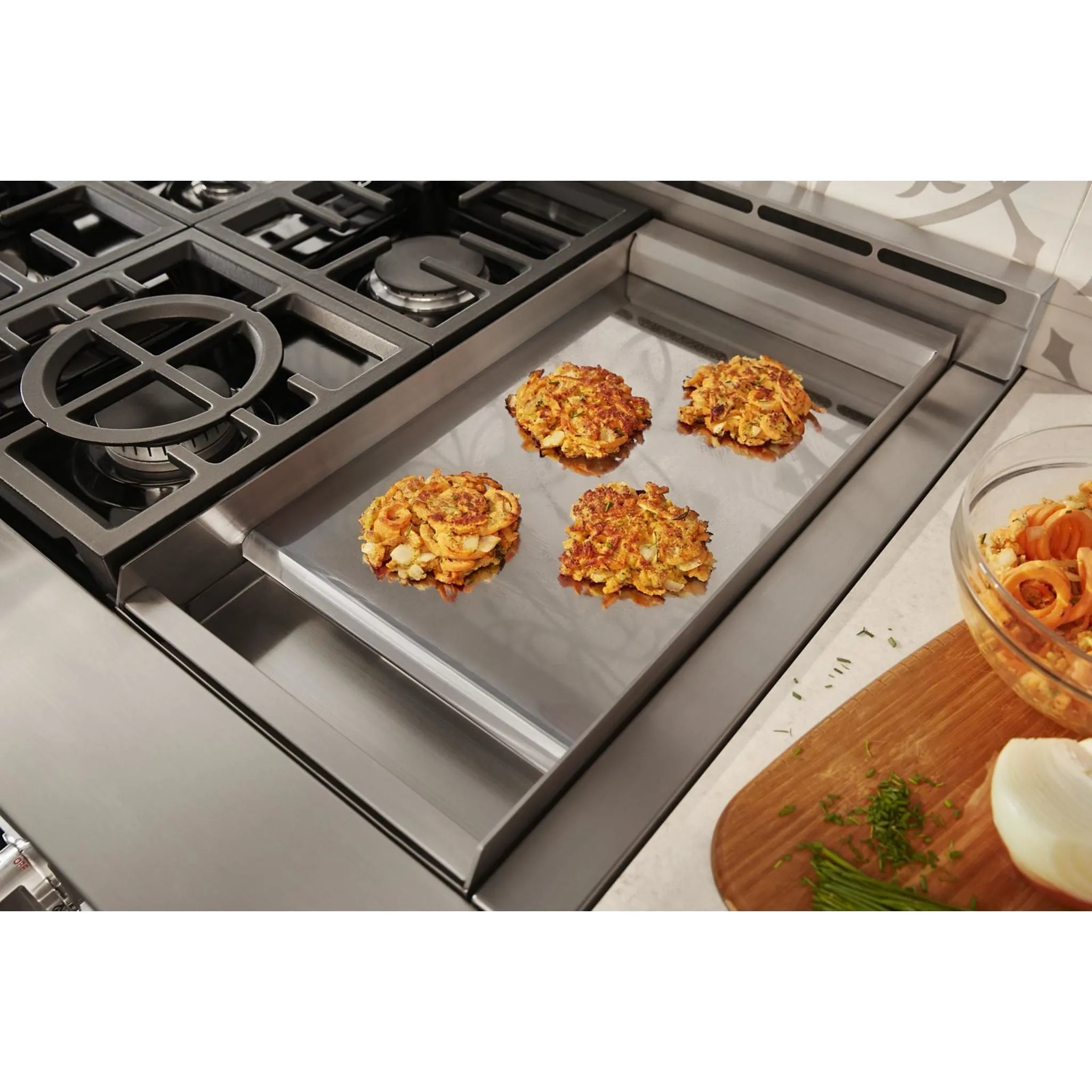 KitchenAid  48'' Smart Commercial-Style Gas Range with Griddle (KFGC558JSS)