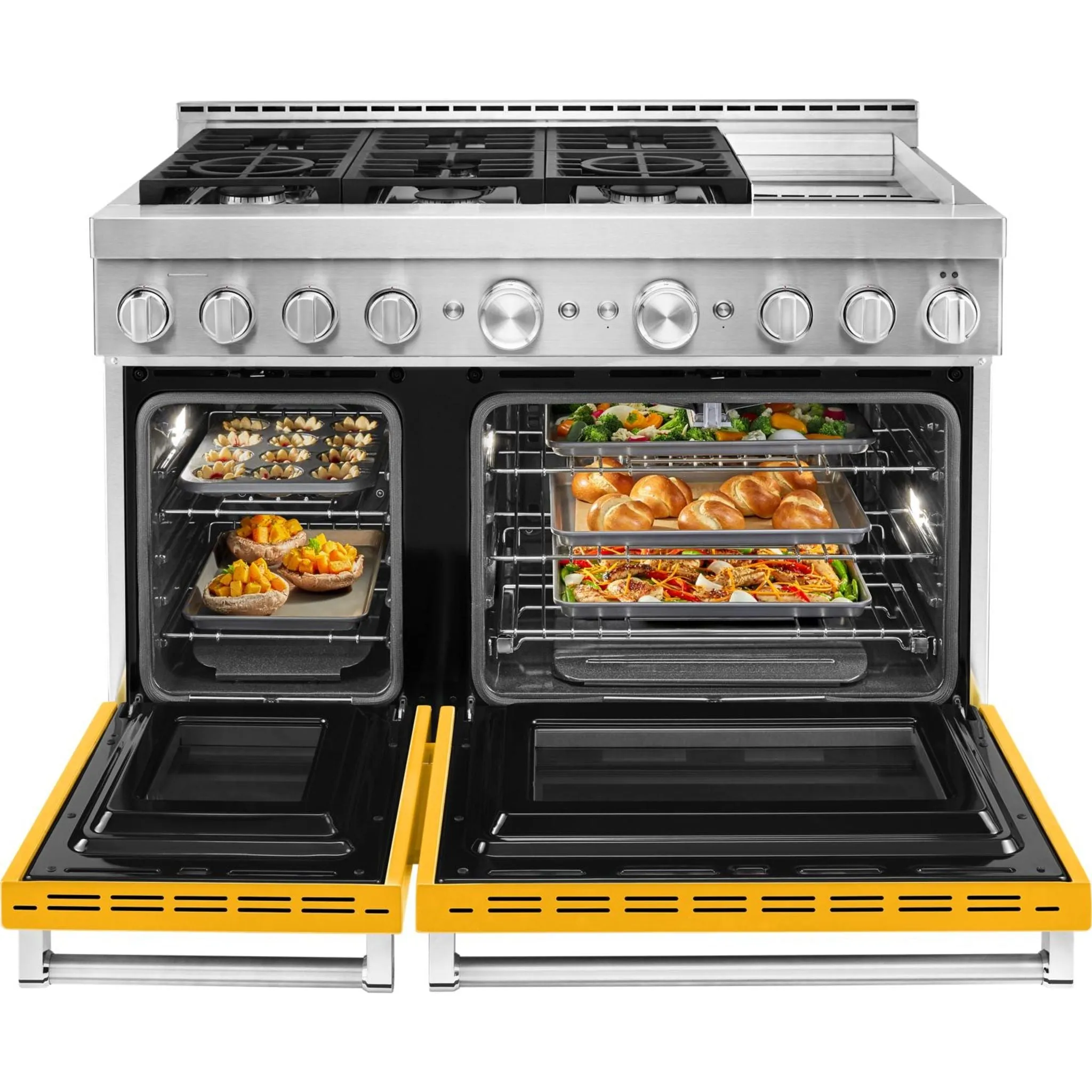 KitchenAid  48'' Smart Commercial-Style Gas Range with Griddle (KFGC558JYP)