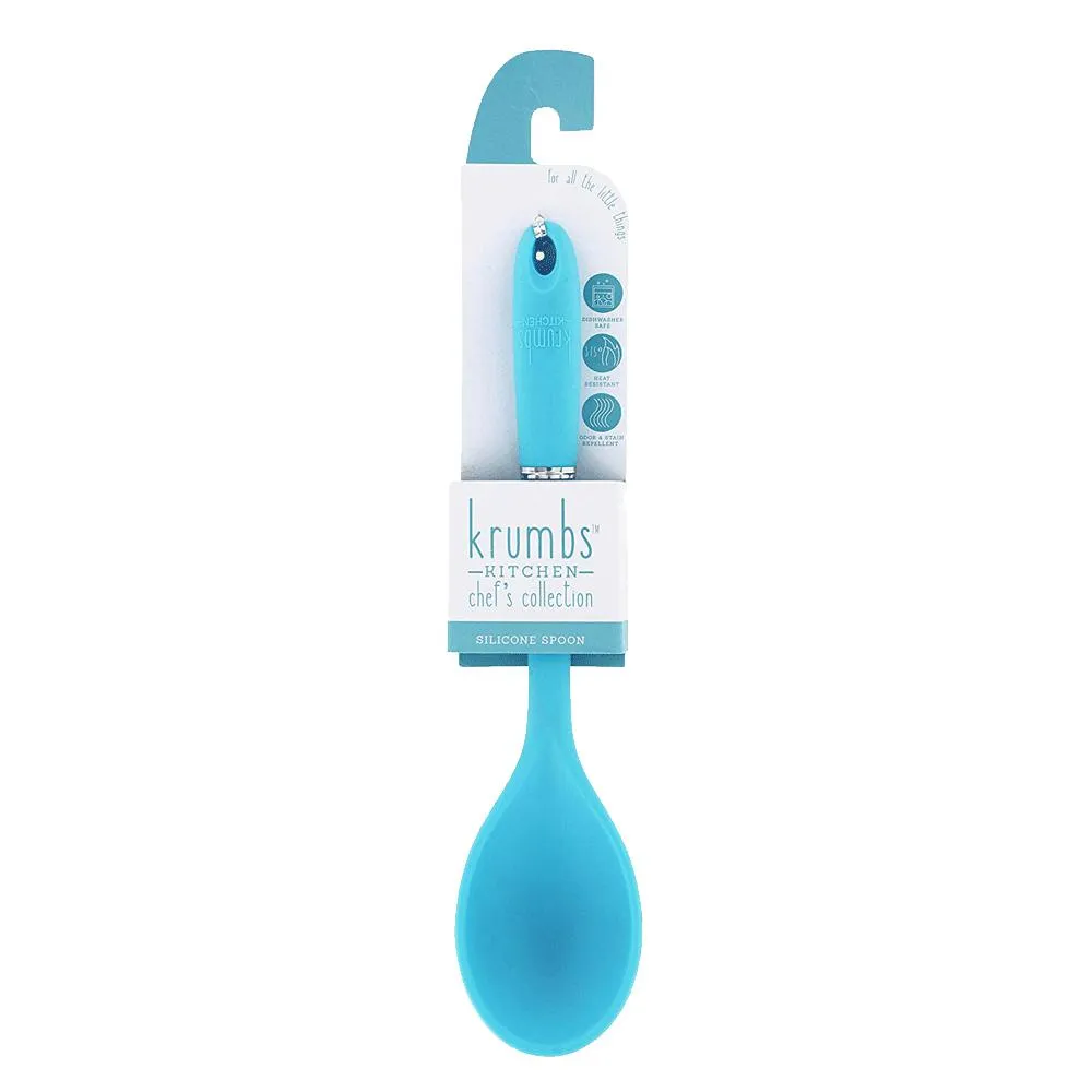 Krumbs Kitchen Chef's Collection Silicone Spoon, Blue