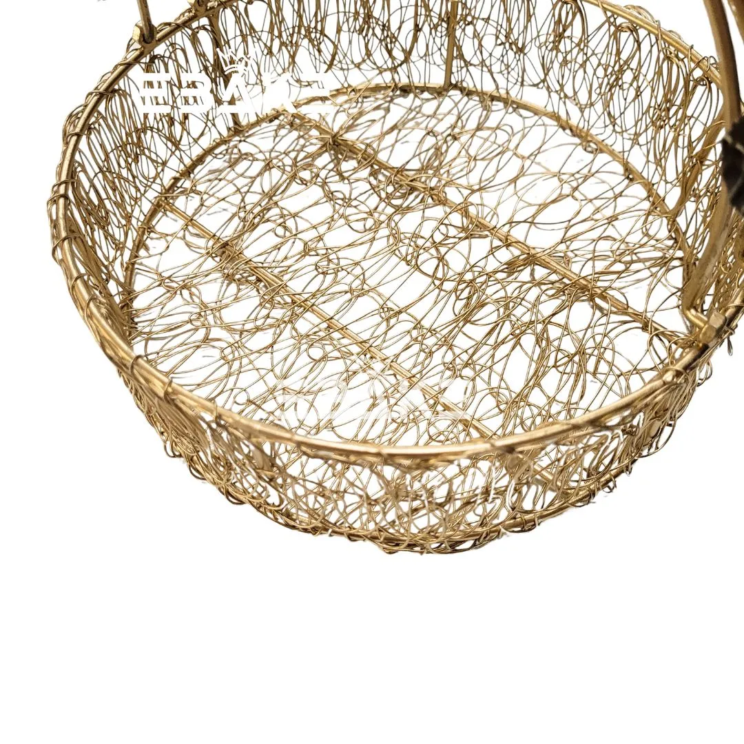 Metal Mesh Hamper Basket Round (Set of 2)
