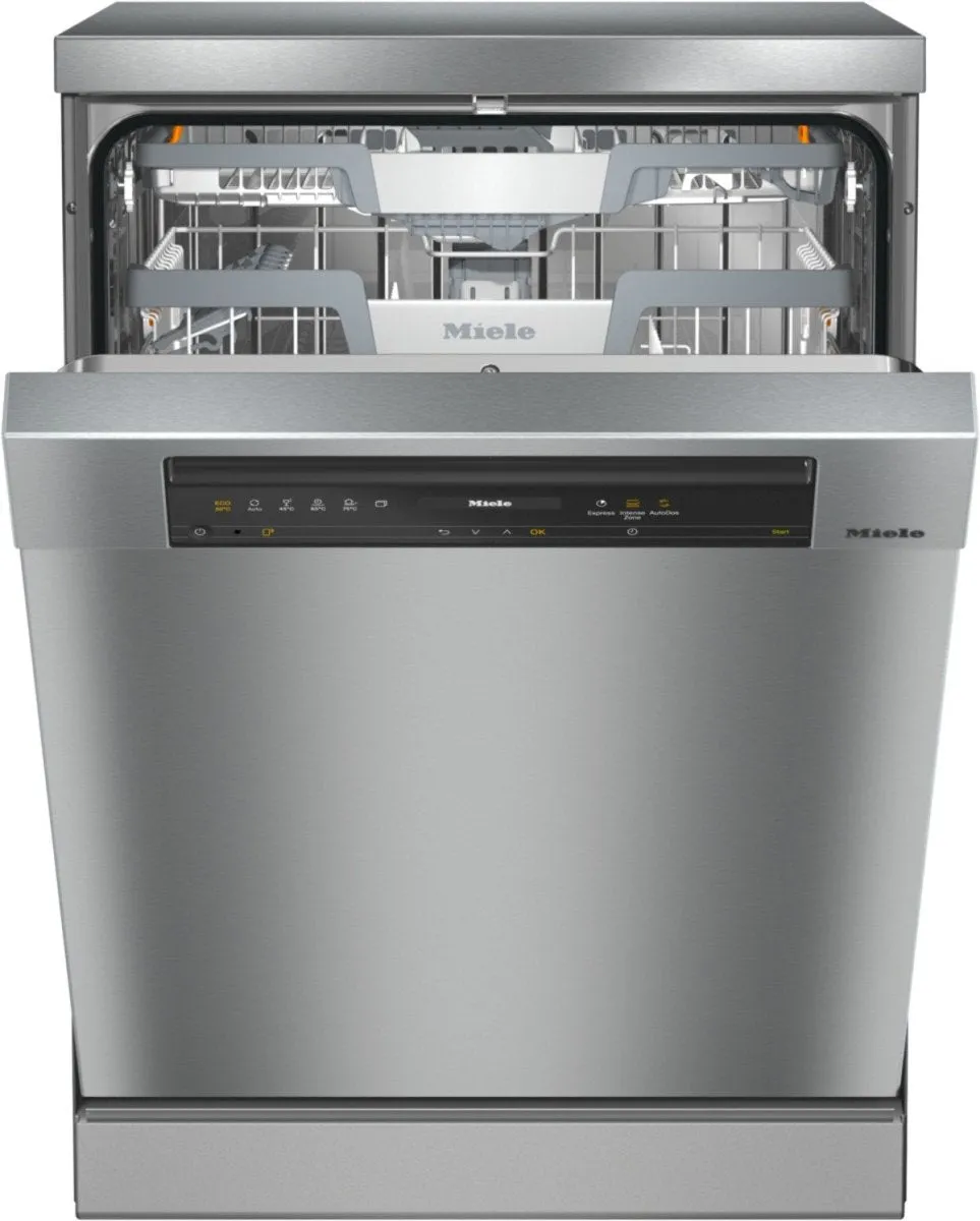 Miele G7410SC AutoDos Freestanding Full Size Dishwasher - Clean Steel