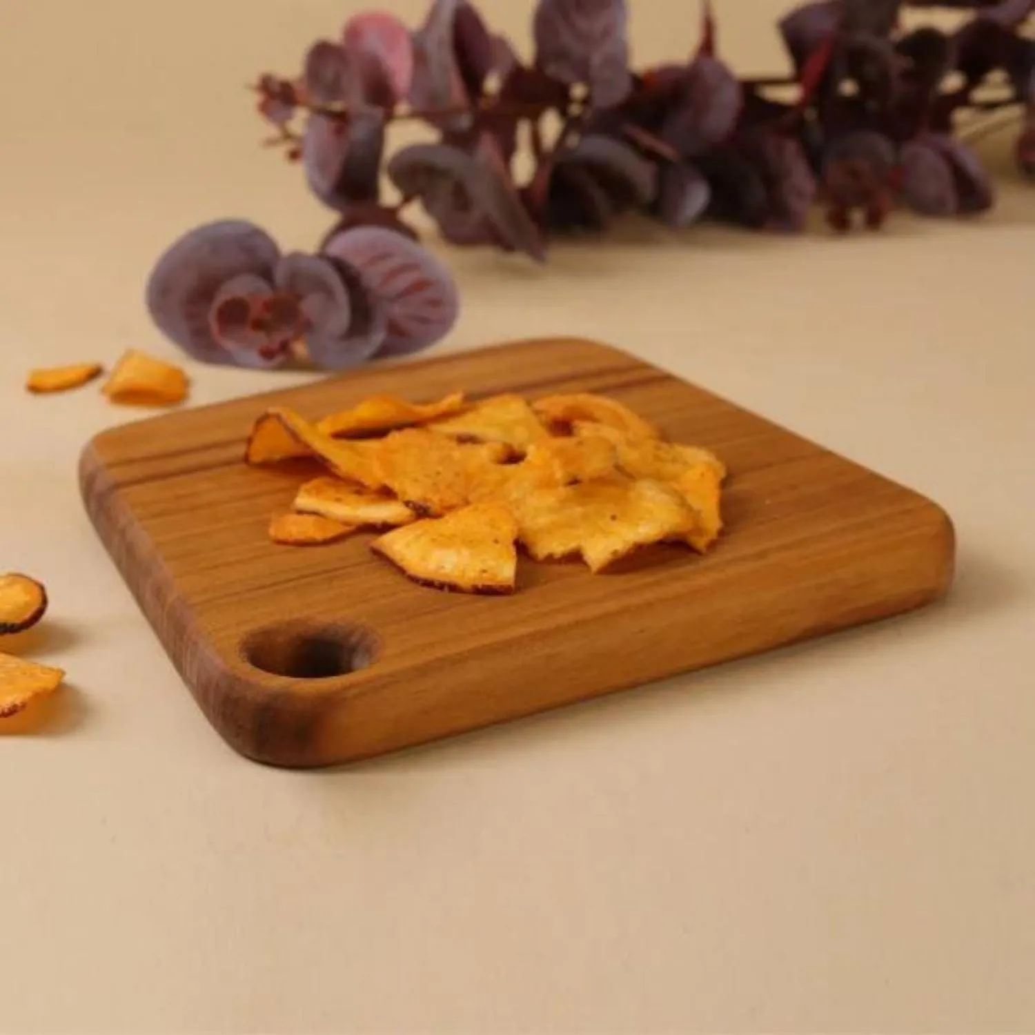 Mini Chopping Board / Serving Platter | Teak Wood | Hangable | Smooth Finish | 7"