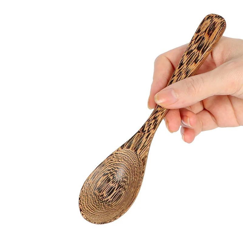 Natural Coconut Bowl Wooden Spoon Fork Knife Solid Wood Western Food Knife, Fork and Spoon