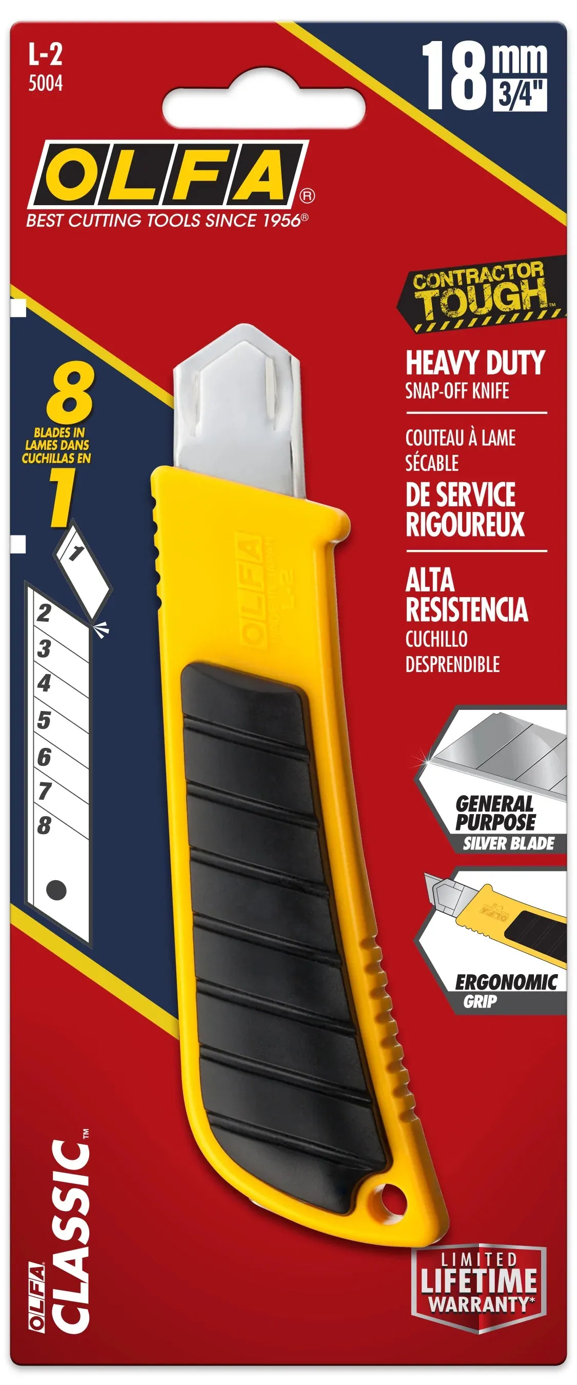 Olfa Heavy Duty Utility Knife L-2 with Grip