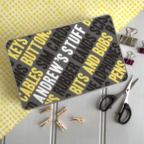 Personalised 'Stuff' Typographic Storage Tin