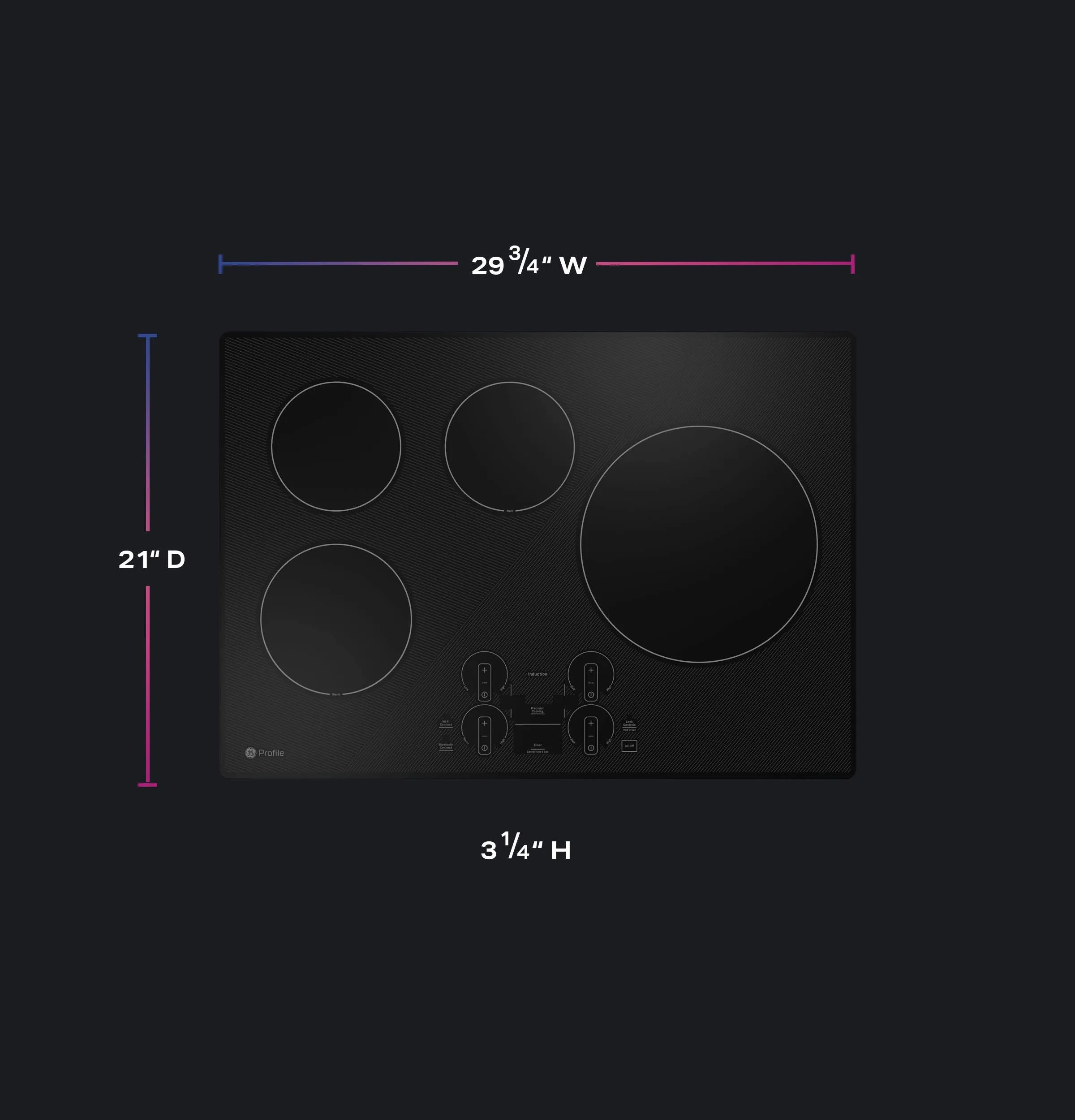 PHP7030DTBB GE Profile™ 30" Built-In Touch Control Induction Cooktop
