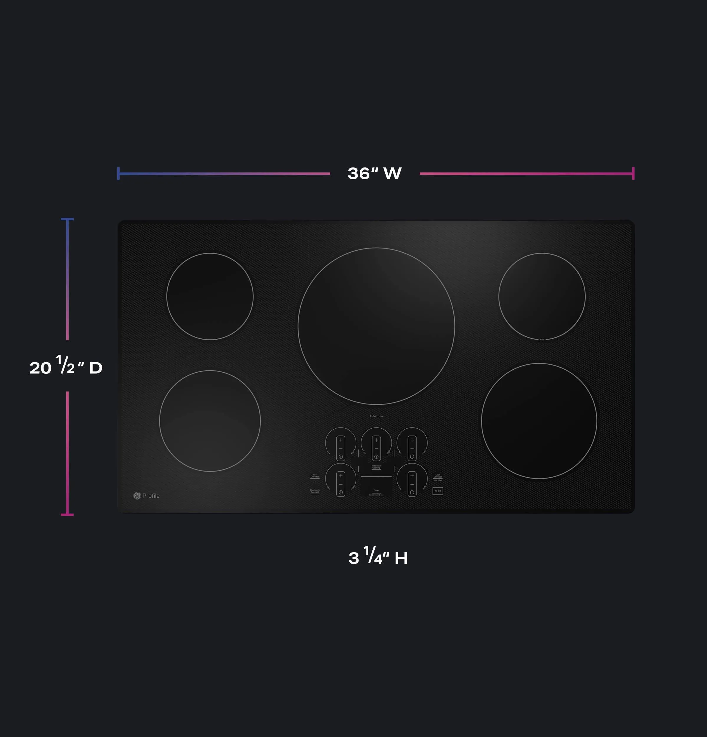 PHP7036DTBB GE Profile™ 36" Built-In Touch Control Induction Cooktop