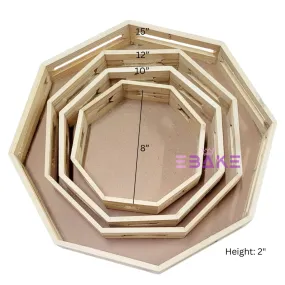Pinewood Tray Set / Octagon Wooden Hamper Tray (Set of 4 Sizes)