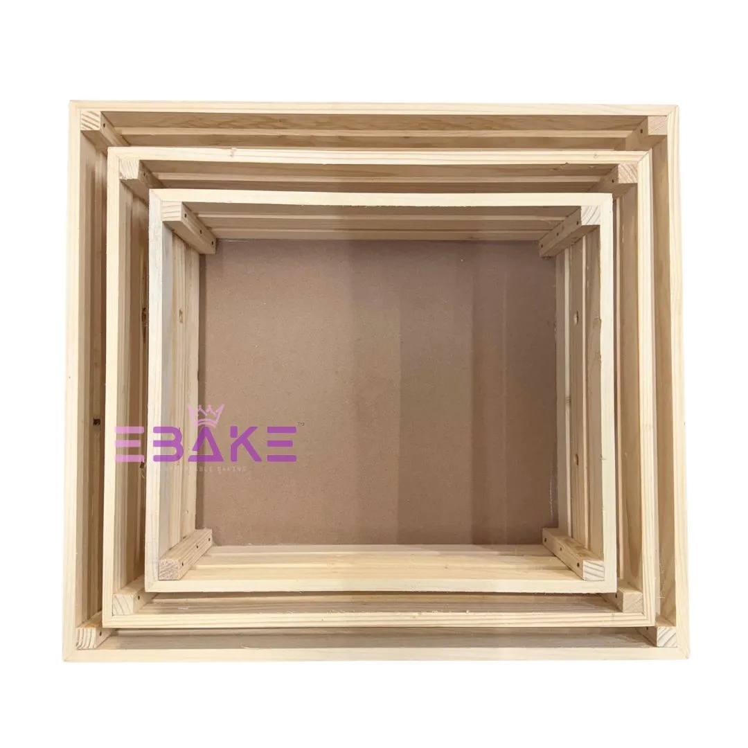 Pinewood Tray Set / Rectangle Wooden Hamper Tray (Set of 3 Sizes)