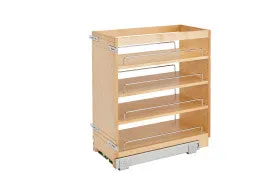 Rev-A-Shelf 5" DM Wood P-O W/ADJ Shelves/Chrome Rails 448-BC-5C