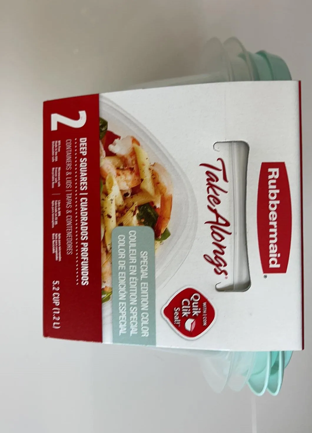 Rubbermaid TakeAlongs 5.2-Cup Deep Square Containers, Pack of 2