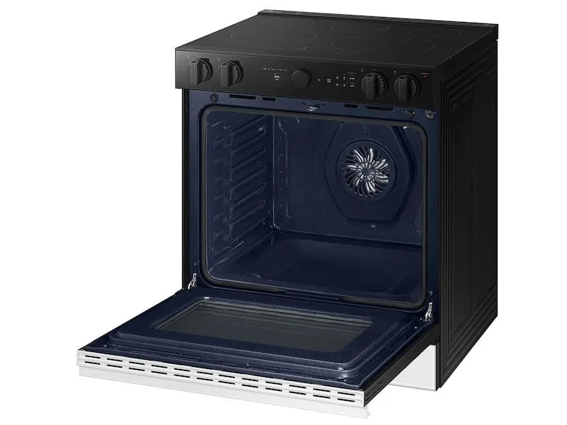 Samsung NSE6DB850212 Bespoke 6.3 cu. ft. Smart Slide-In ENERGY STAR® Certified Electric Range with Air Fry in White Glass