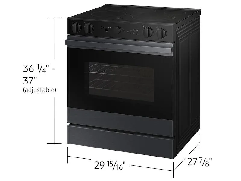 Samsung NSE6DG8500MT Bespoke 6.3 cu. ft. Smart Slide-In Electric Range with Air Sous Vide & Air Fry in Matte Black Steel