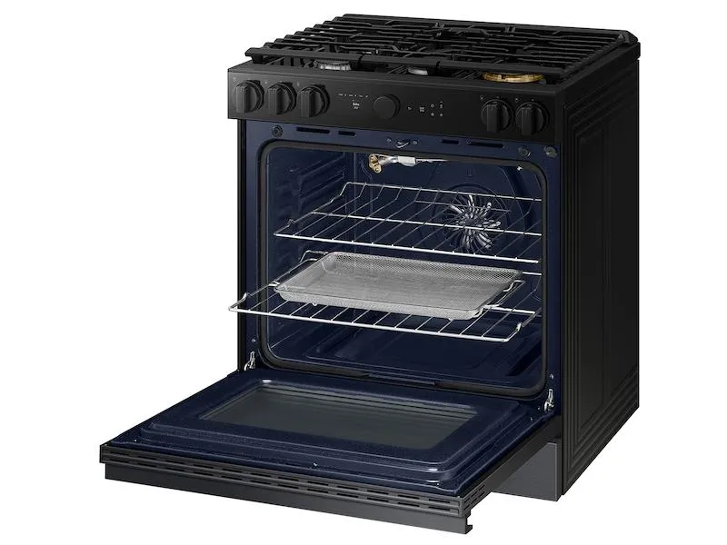 Samsung NSG6DG8500MT Bespoke 6.0 cu. ft. Smart Slide-In Gas Range with Air Sous Vide & Air Fry in Matte Black Steel