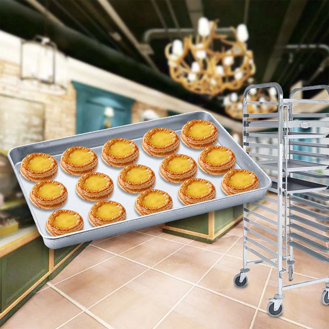 SOGA Gastronorm Trolley 15 Tier Stainless Steel with Aluminum Baking Pan Cooking Tray for Bakers