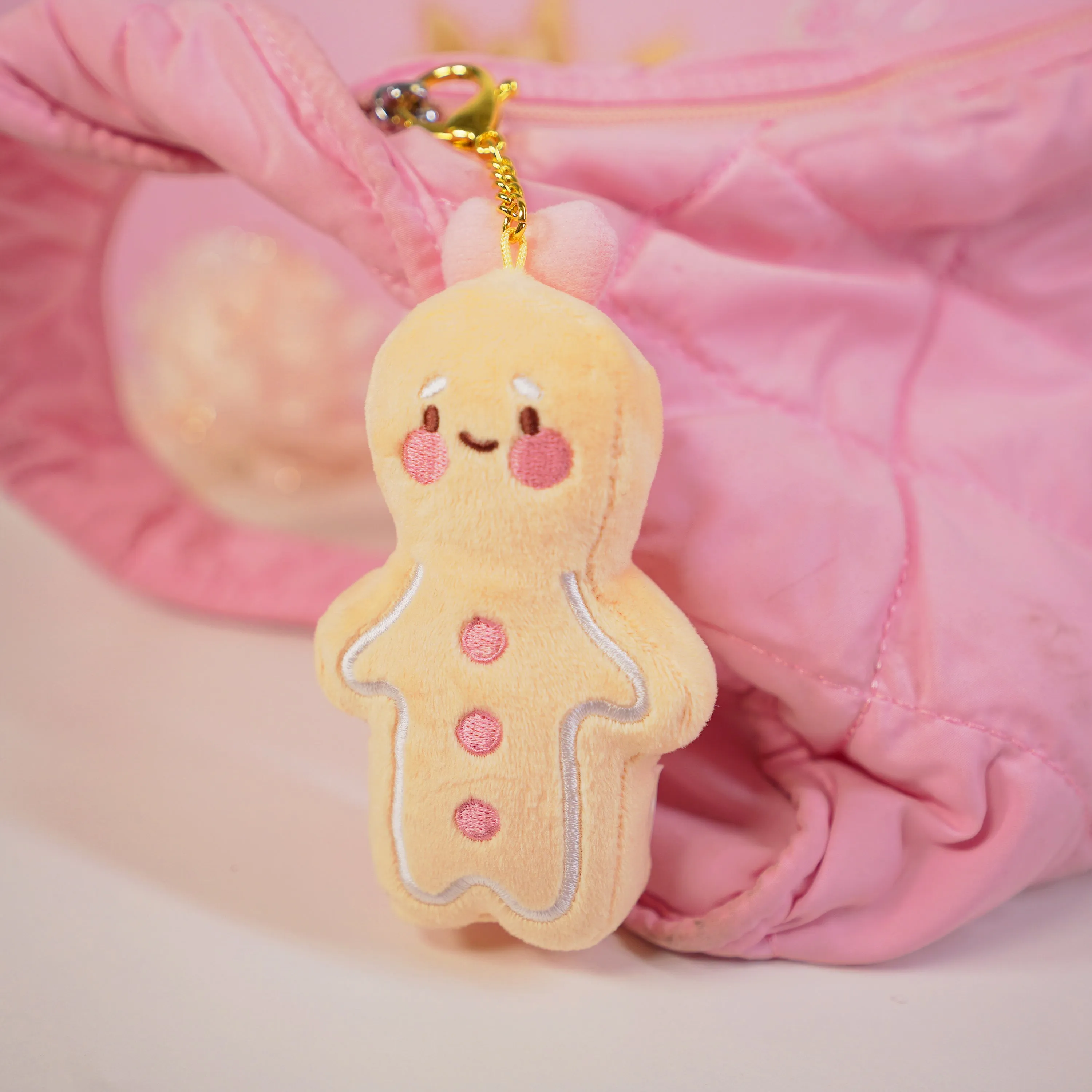 Spice Gingerbread Kawaii Keychain Plushie | Cute Soft Toy Charm | Adorable Mini Gingerbread Accessory for Bags, Keys & Backpacks