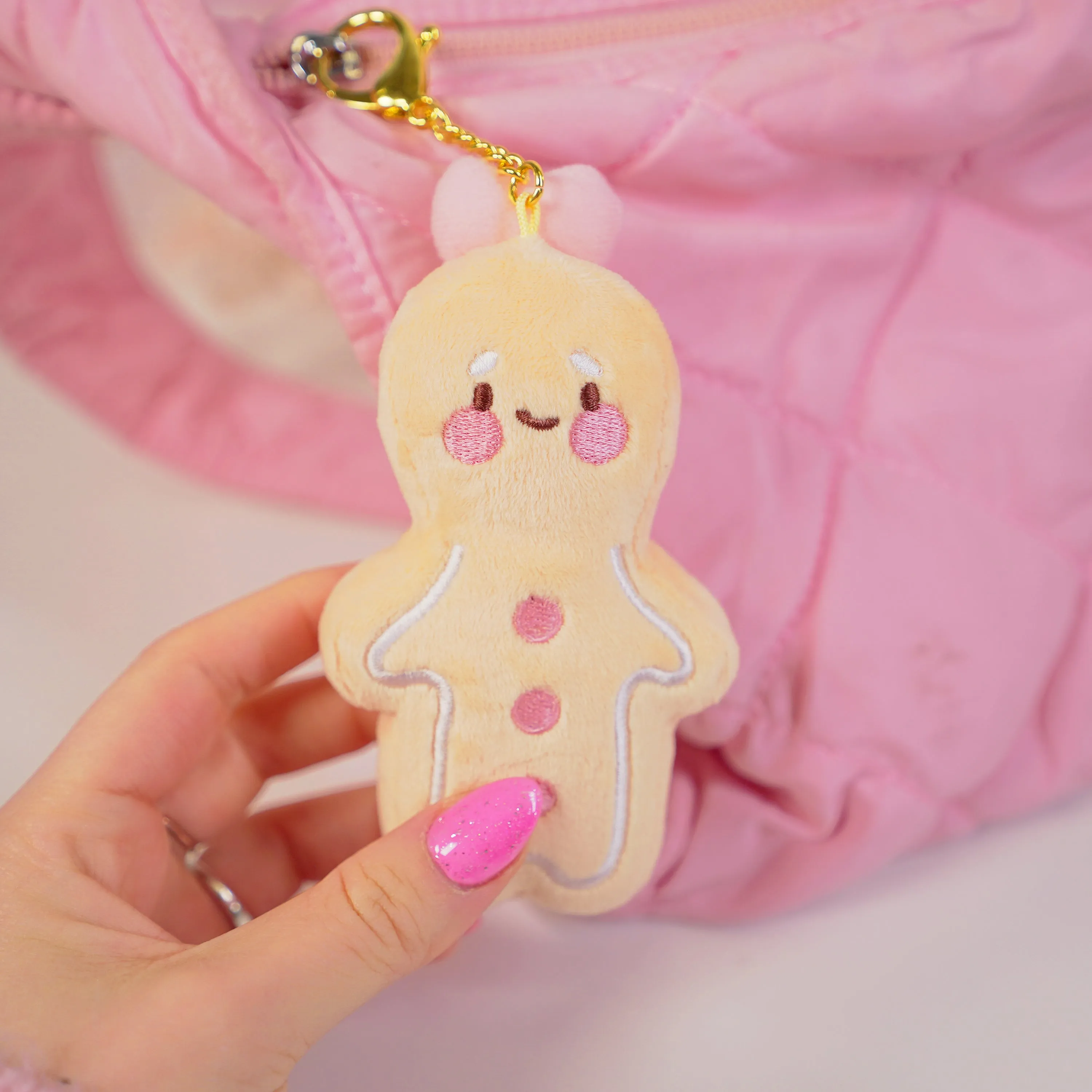 Spice Gingerbread Kawaii Keychain Plushie | Cute Soft Toy Charm | Adorable Mini Gingerbread Accessory for Bags, Keys & Backpacks