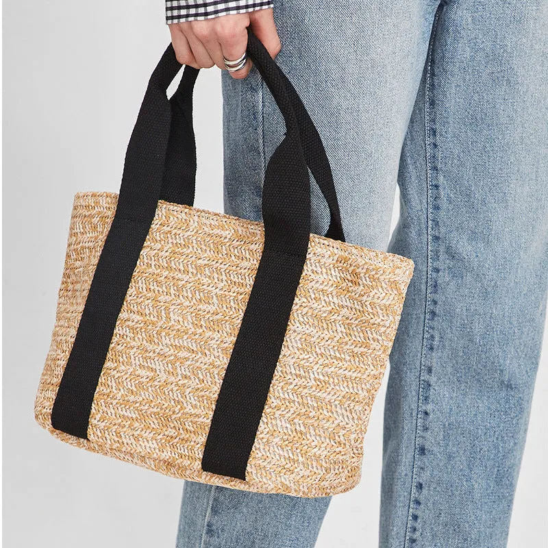 Summer New Vegetable Basket Straw Bag Bohemian Style Beach Bag Holiday Casual Women's Bag