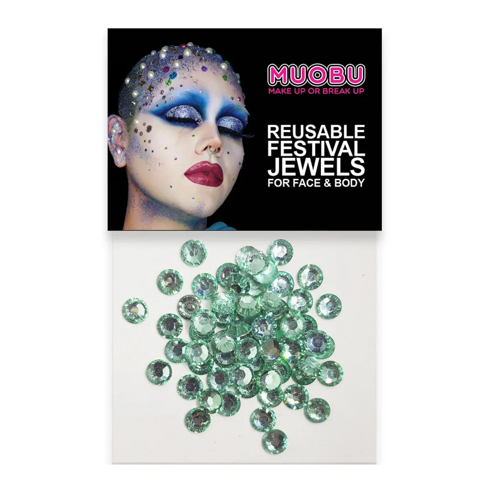 Teal Diamantes - Clear Face & Body Gems 6mm