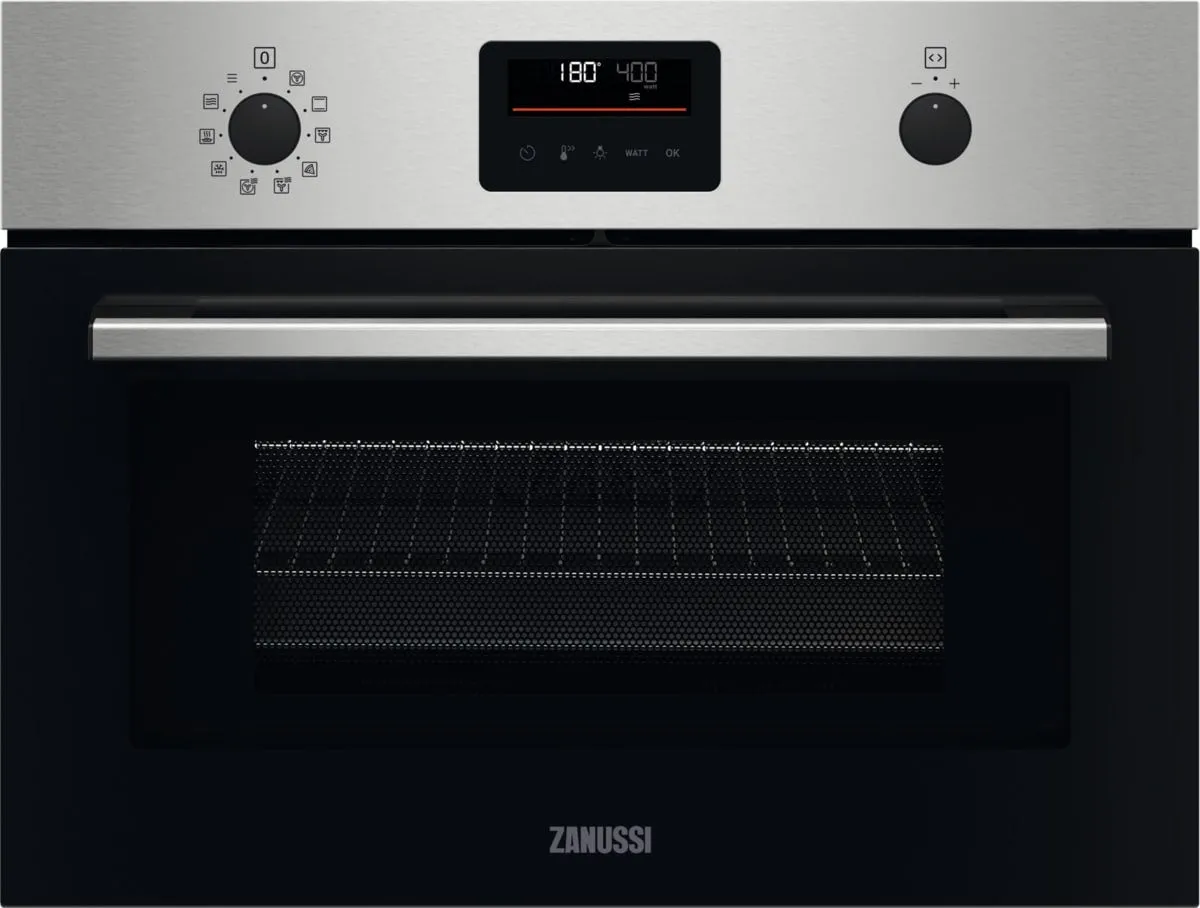 Zanussi ZVENM6X3 Compact Oven with Microwave and Grill Functions, Stainless Steel
